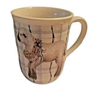 Lamb Mug Otagiri Japan Heartprint Plaid Design Sheep